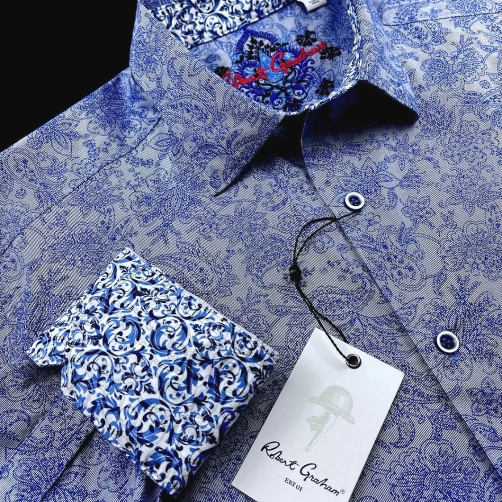 Robert Graham Navy Blue Paisley L/S